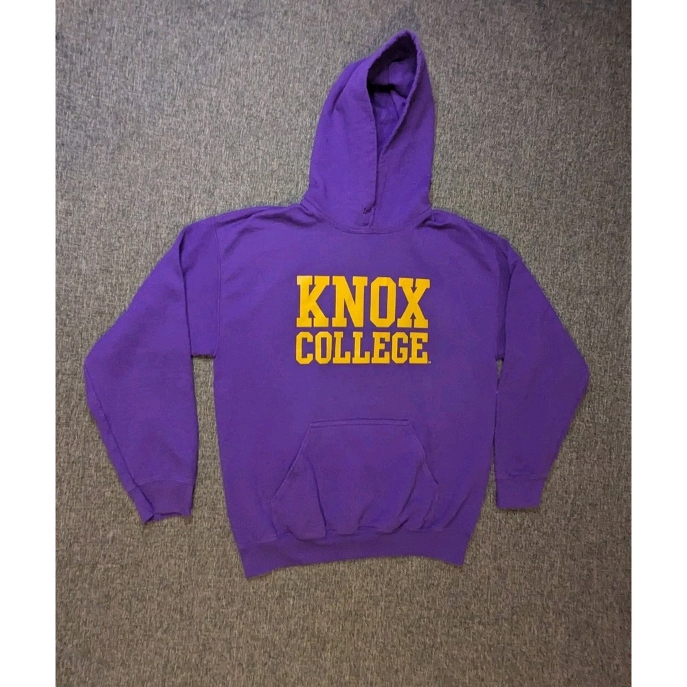 Knox College KCU NCAA Spell Out Graphic Logo Purple Pullover Hoodie Medium